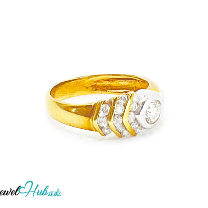 18k Solid Gold Modernist Diamond Ring | 0.38ct | UK L US 6 | Geometric & Modernism JH