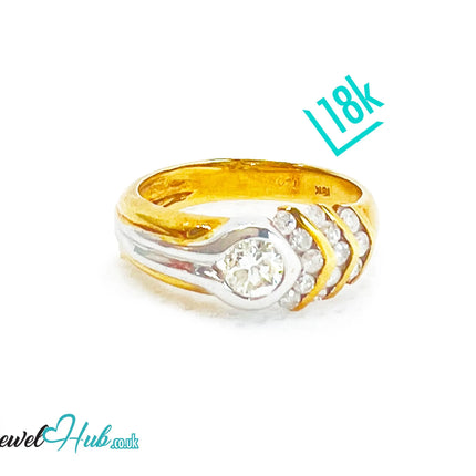 18k Solid Gold Modernist Diamond Ring | 0.38ct | UK L US 6 | Geometric & Modernism JH