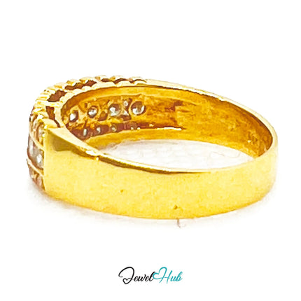 18k Gold Triple-row Pavé Band Diamond Ring | 0.55ct | UK N US 7 | Triple Row Brilliance JH