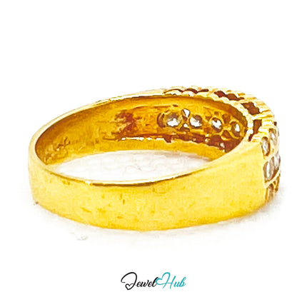 18k Gold Triple-row Pavé Band Diamond Ring | 0.55ct | UK N US 7 | Triple Row Brilliance JH