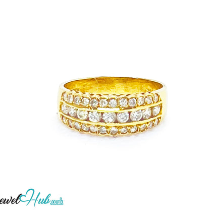 18k Gold Triple-row Pavé Band Diamond Ring | 0.55ct | UK N US 7 | Triple Row Brilliance JH