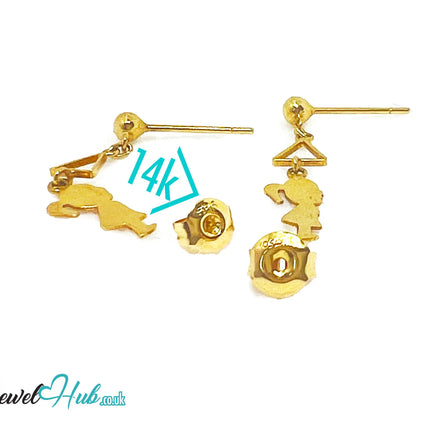 14K Solid Gold “Balloon Daydream” Earring – Whimsical Charm in Lightweight Gold JH