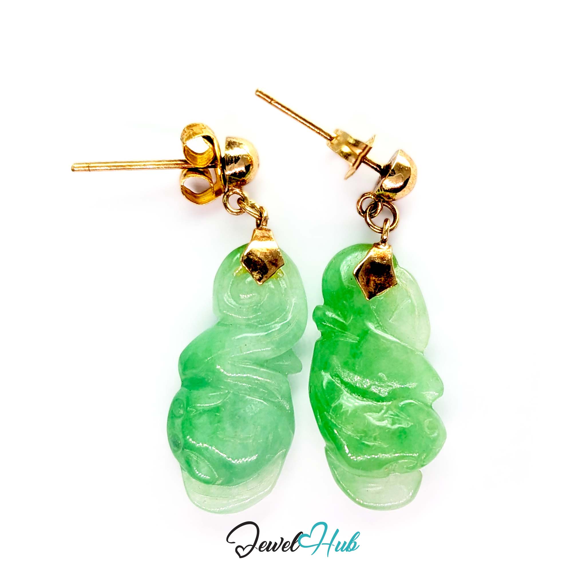 Waisted double-lobed gourd shape ground from natural apple green jade - JewelHub