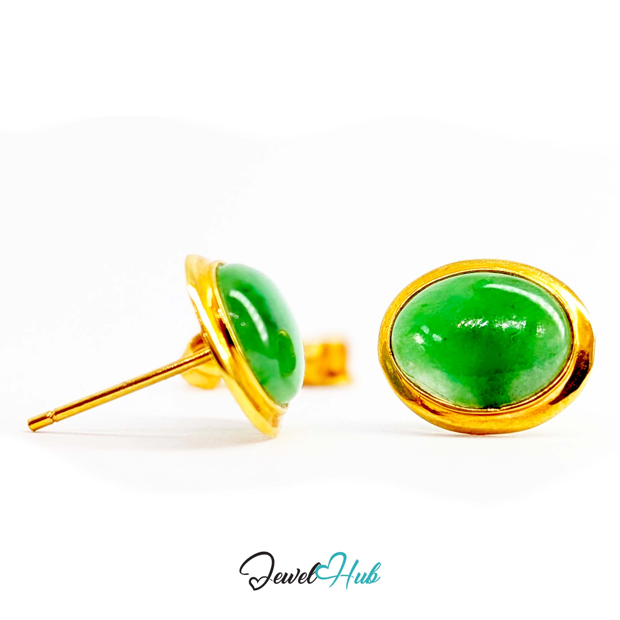 Vivid apple green jade with darker natural drifts running through the stone - JewelHub