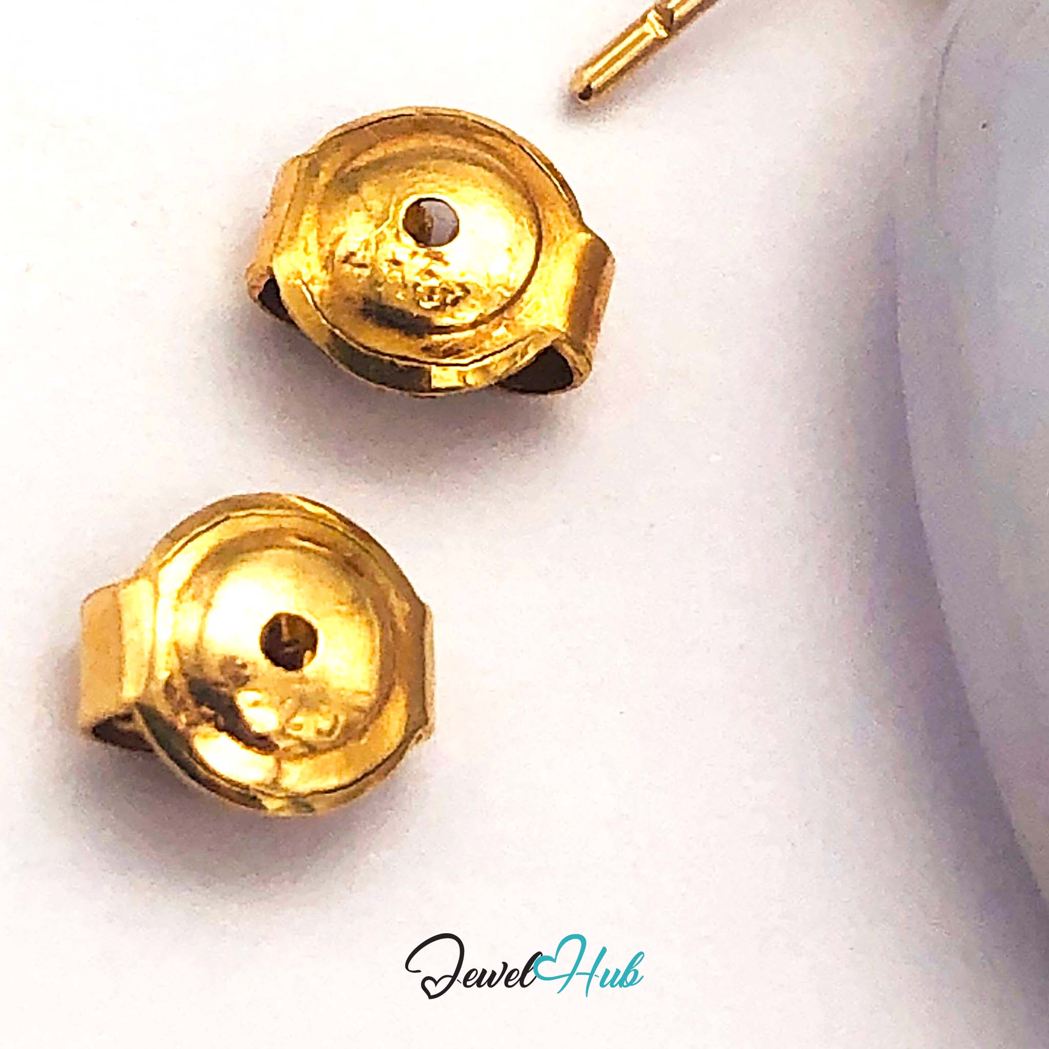14k gold white jade carved drop earrings, 6.5 grams for the pair - JewelHub