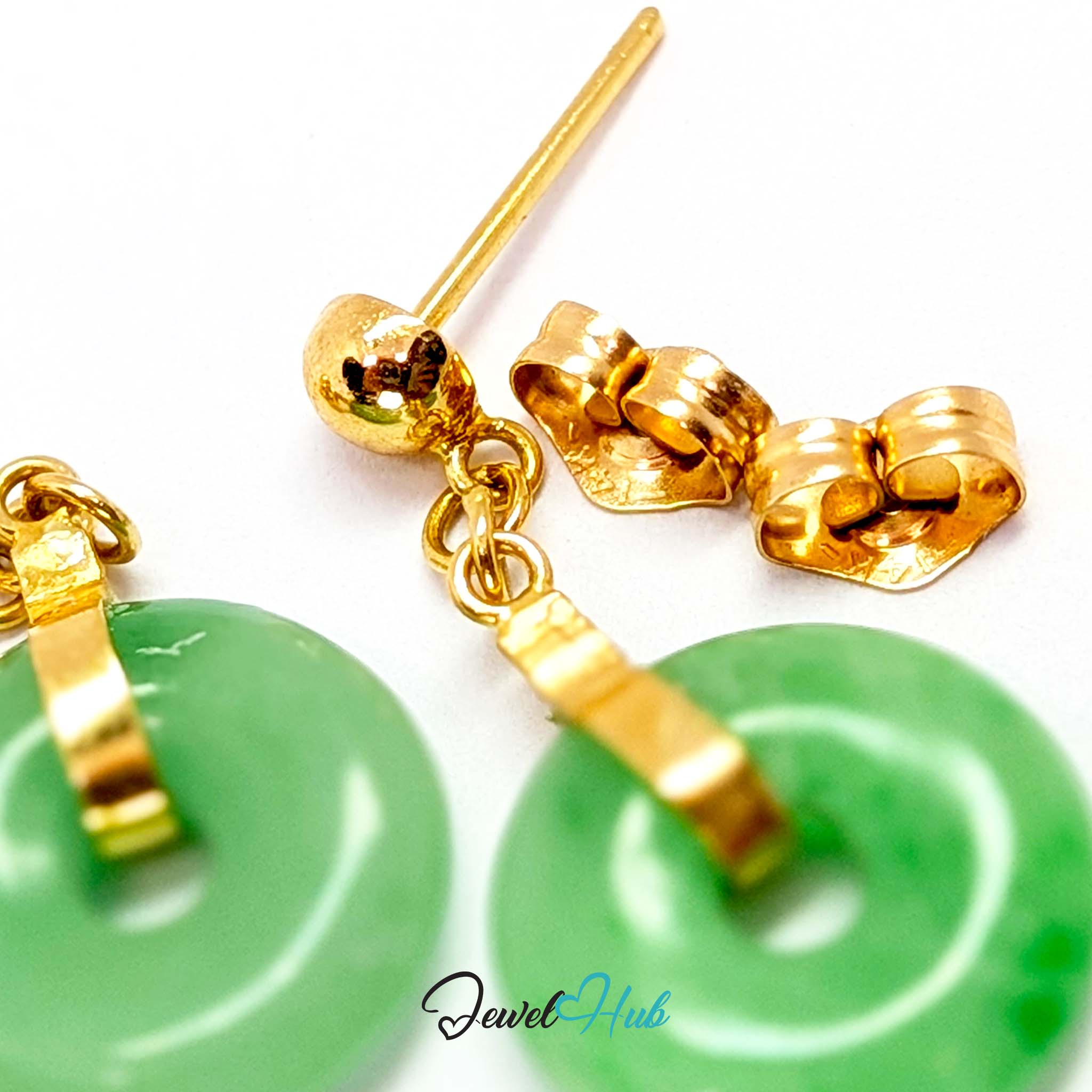 Pair of jade discs shown together, 2.21 grams for the two - JewelHub