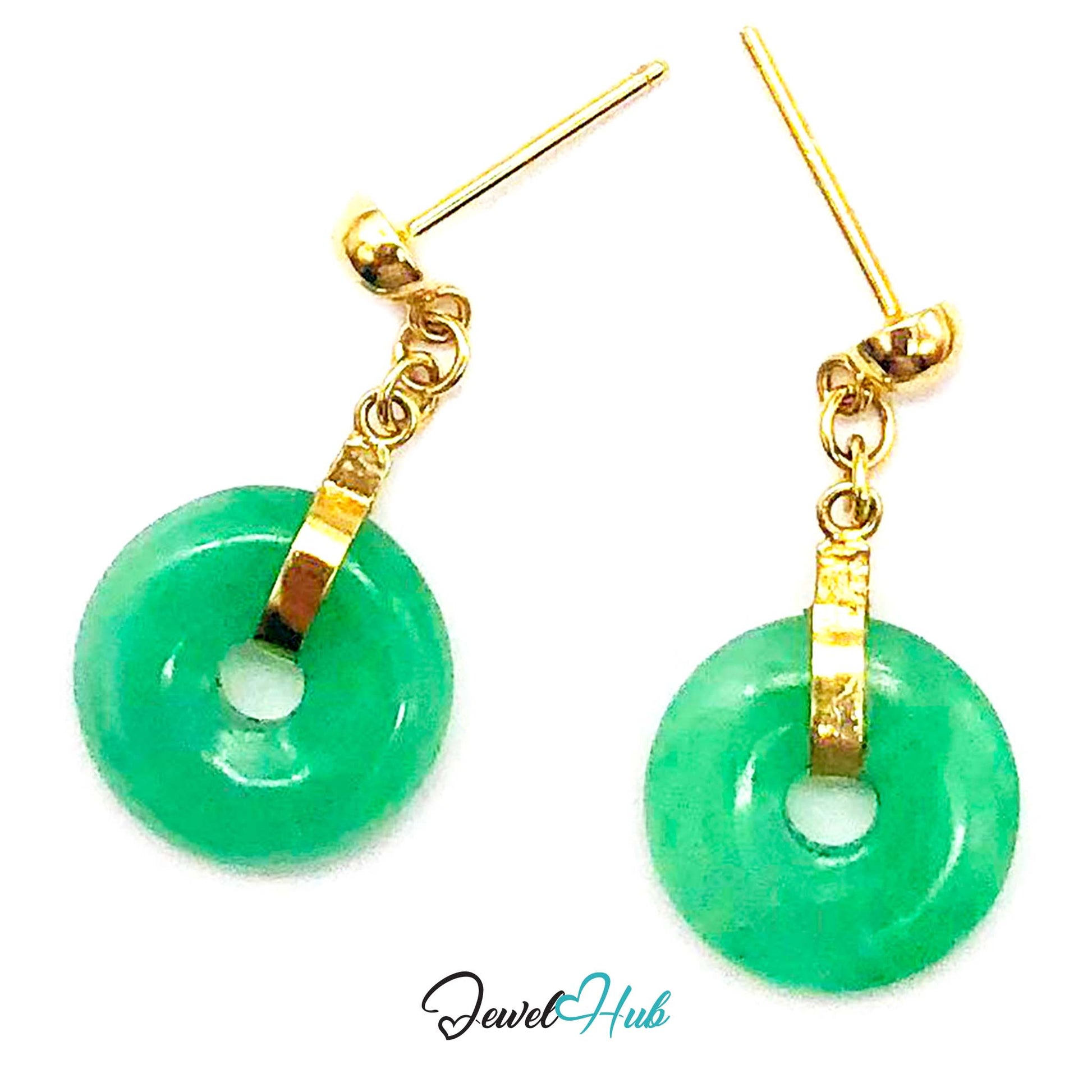 Plain gold and green stone with no engraving or added texture - JewelHub