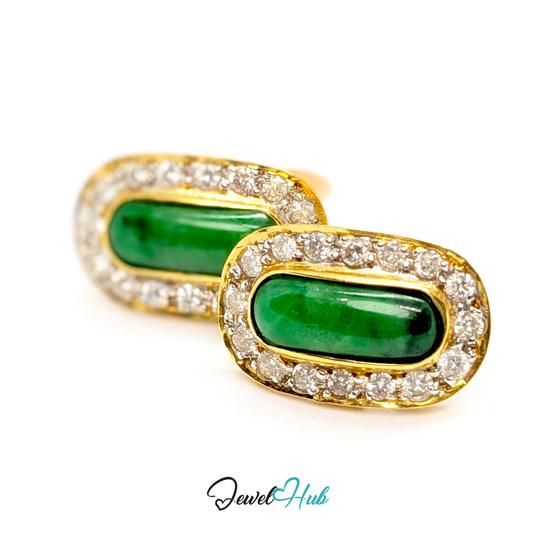 Darker natural inclusion visible near the top of the deep green jade - JewelHub