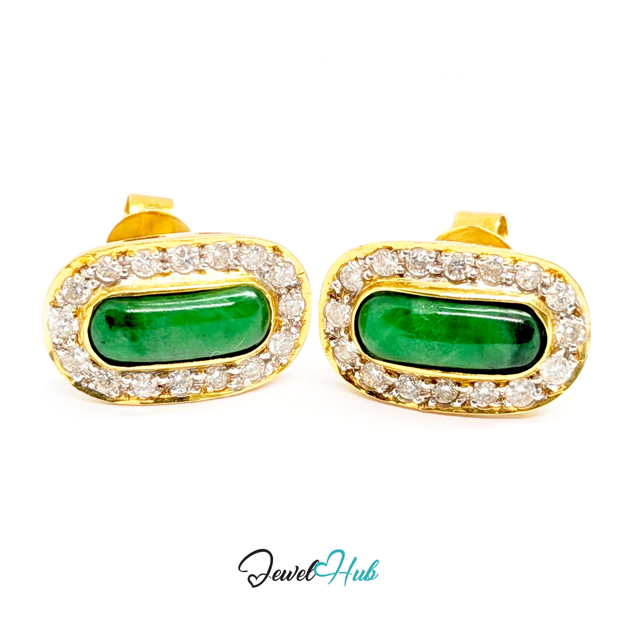 Paler natural zone running along one side of the jade cabochon - JewelHub