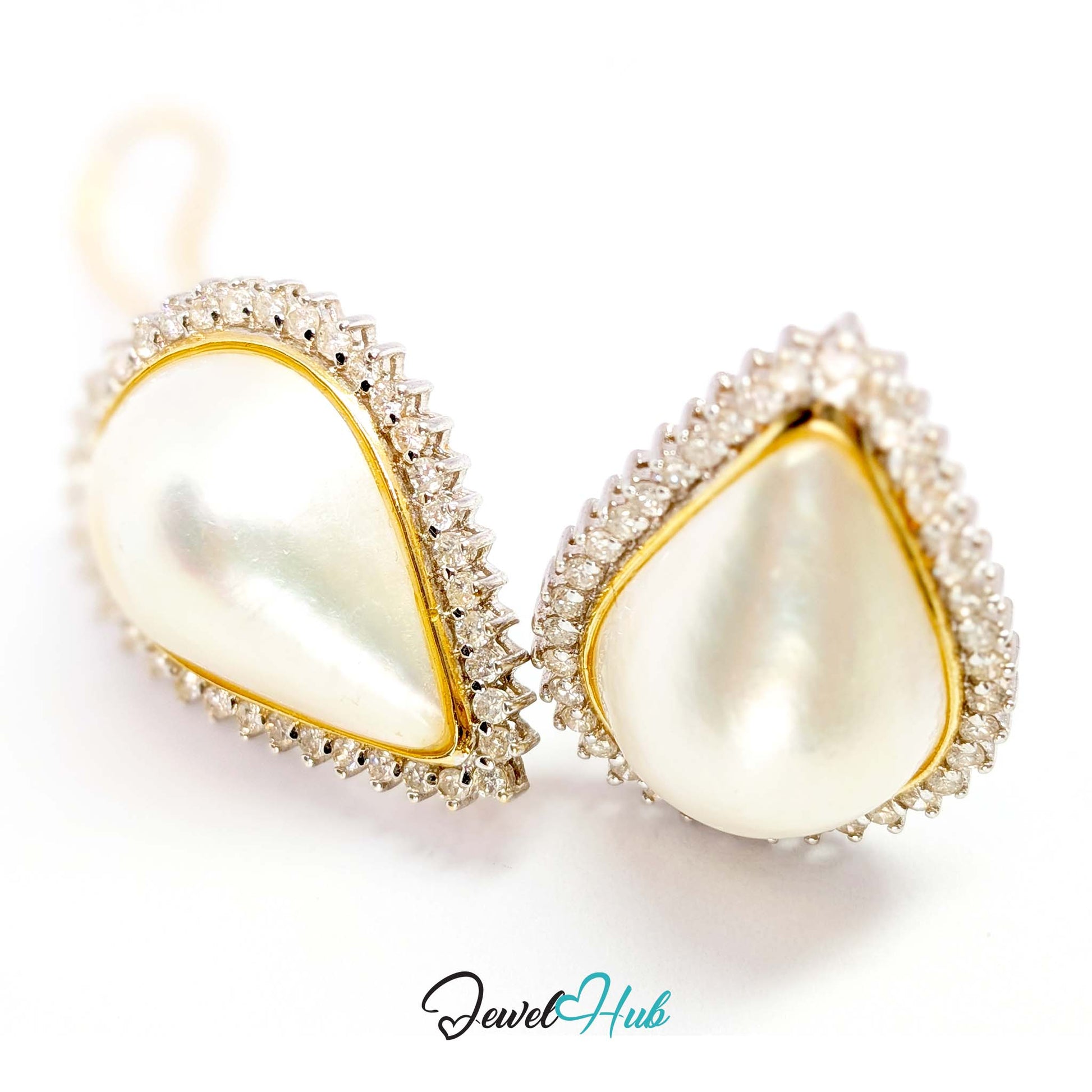 Soft satin lustre across two centimetres of real nacre on the mabe pearl - JewelHub