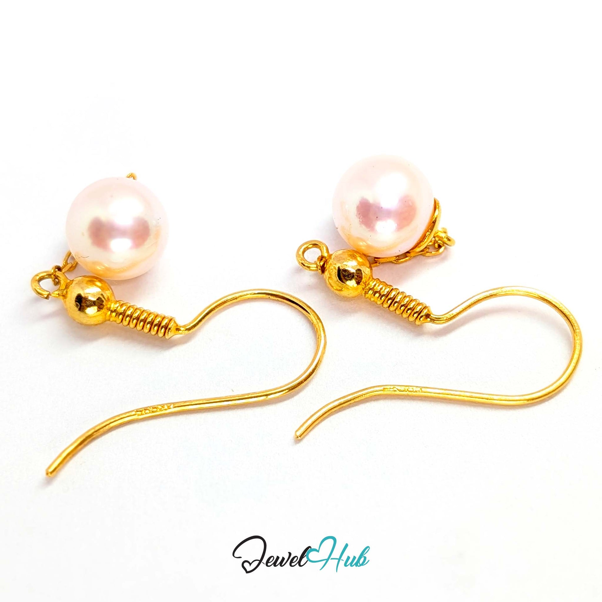 Pair of pearl drop earrings shown together, 1.81 grams for the two - JewelHub