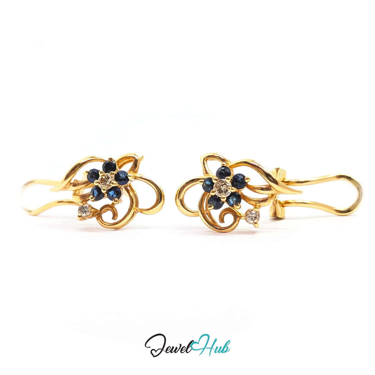 Openwork gold ribbons looping outward like petals seen from behind - JewelHub