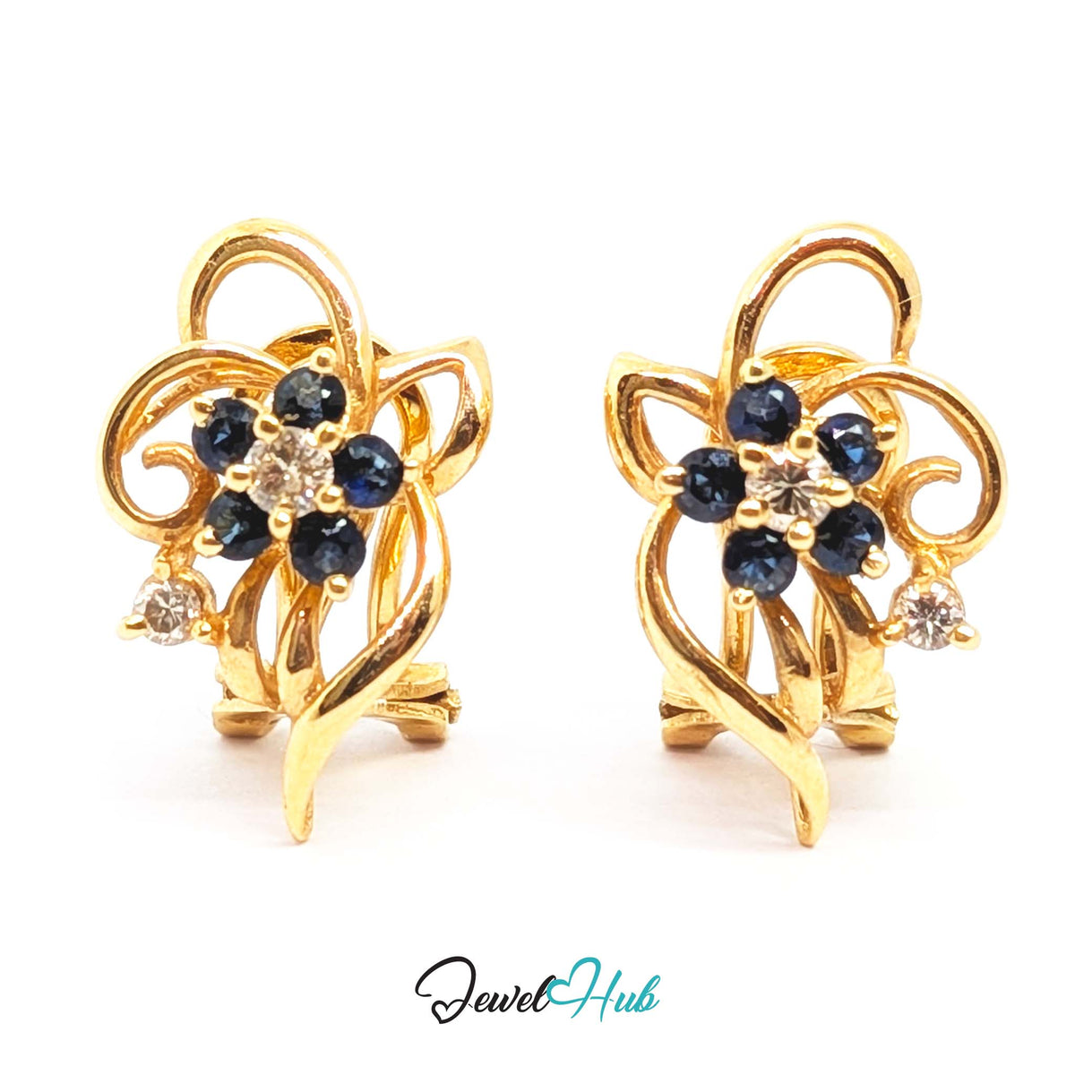 Natural blue sapphires with faint colour banding through the stones - JewelHub