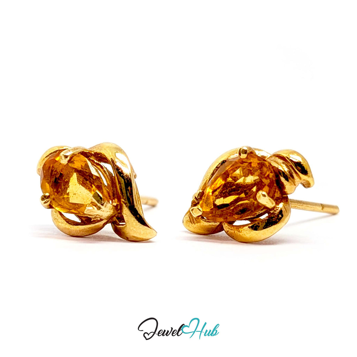 Sculptural gold surround giving the earring more presence than the stone alone - JewelHub