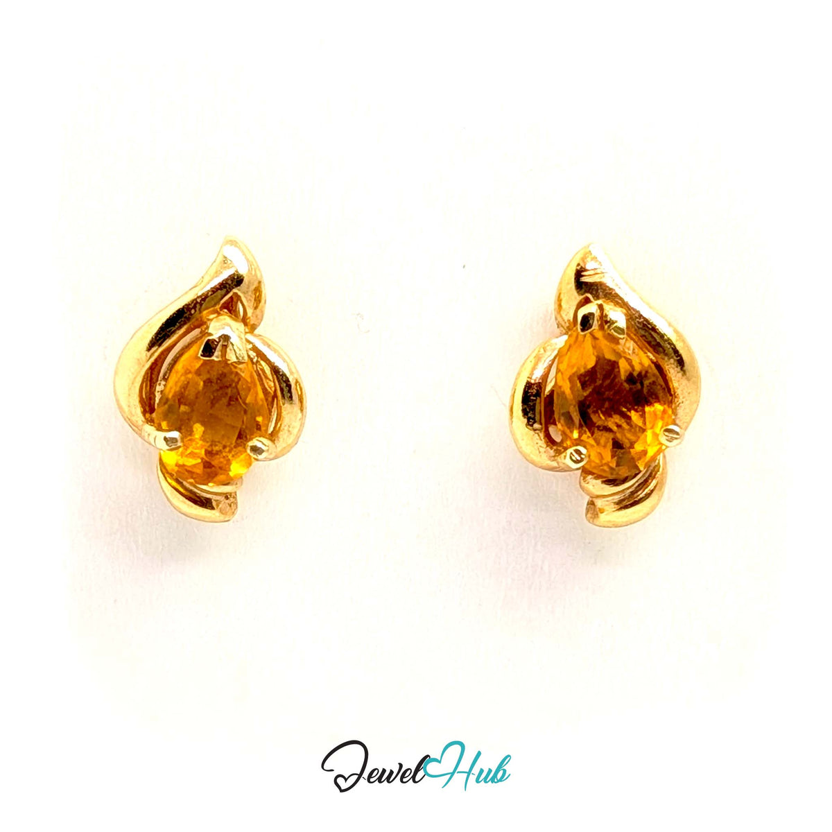 14k gold post and butterfly back on the citrine stud earrings - JewelHub