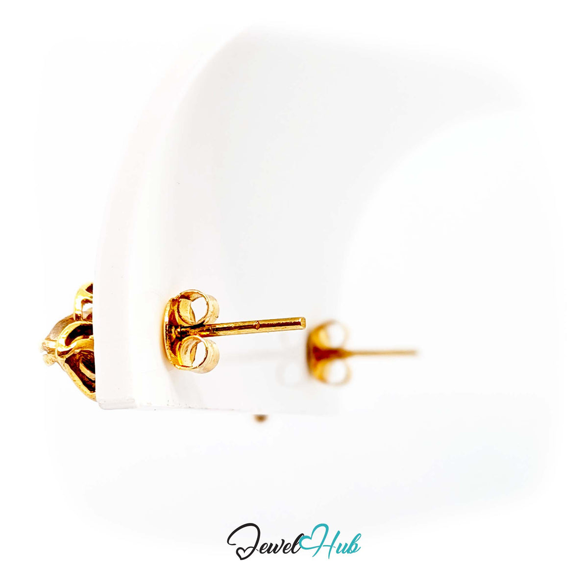 Pair of citrine studs shown together, matched for colour and cut - JewelHub