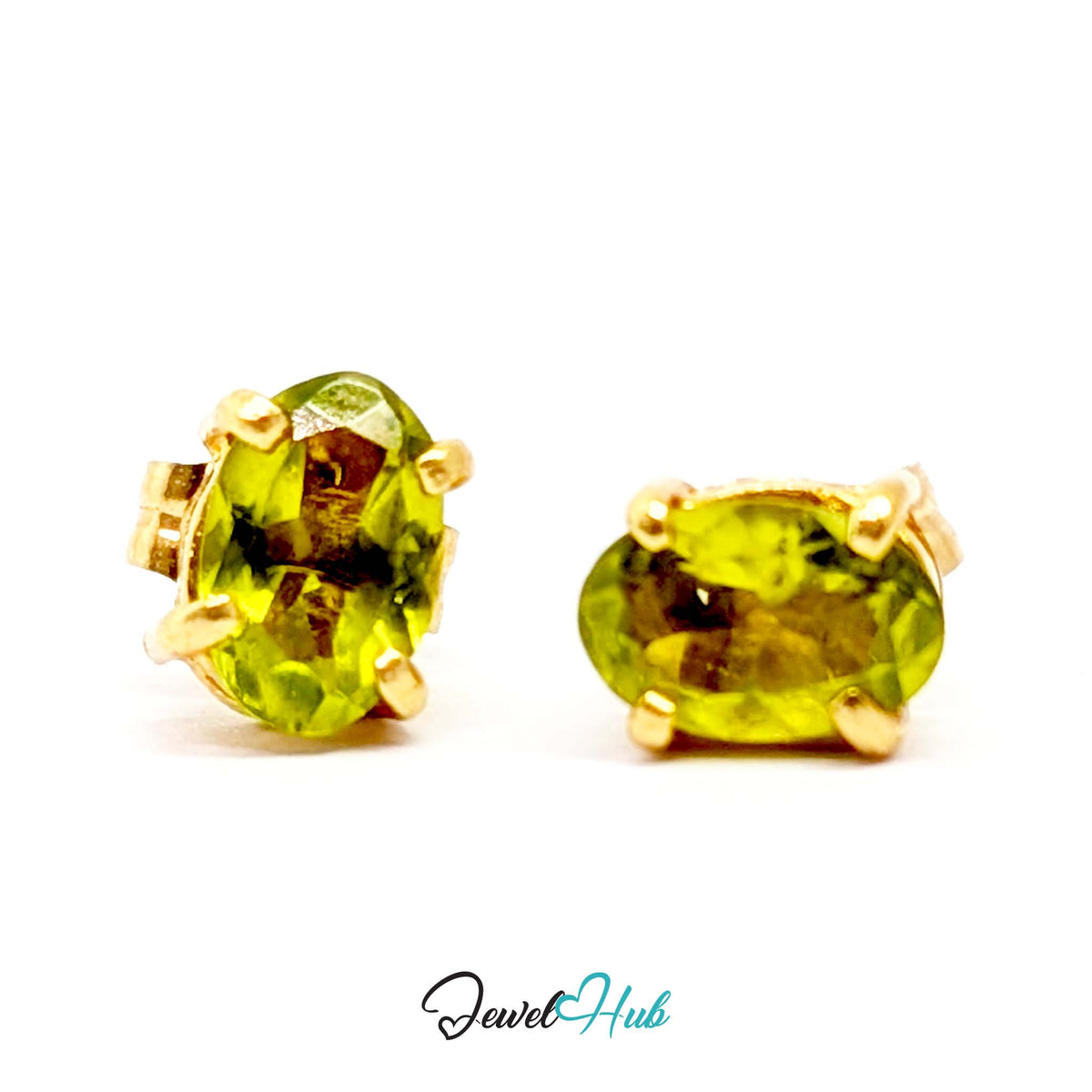 Faceted oval peridot throwing light across its crown - JewelHub