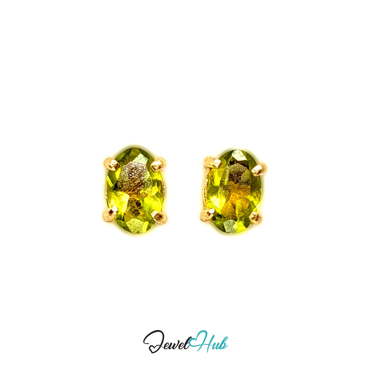14k gold push-back stud fitting on the peridot earrings - JewelHub