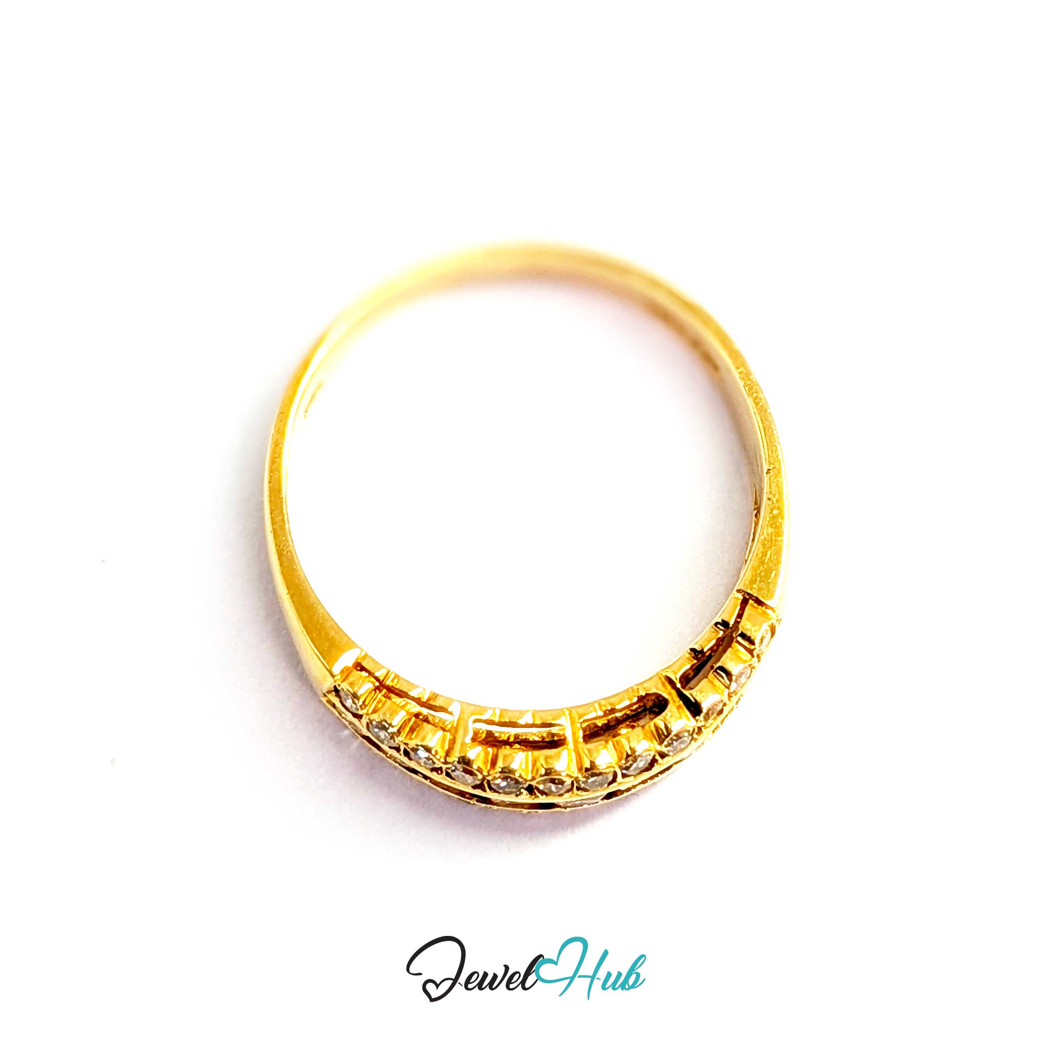18K Yellow Gold Triple-Row Natural Diamond Ring | 0.55ct Est