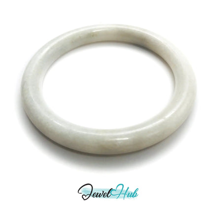 Natural White Nephrite Grade A Jade Bracelet Bangle (#FJJDB001) JH