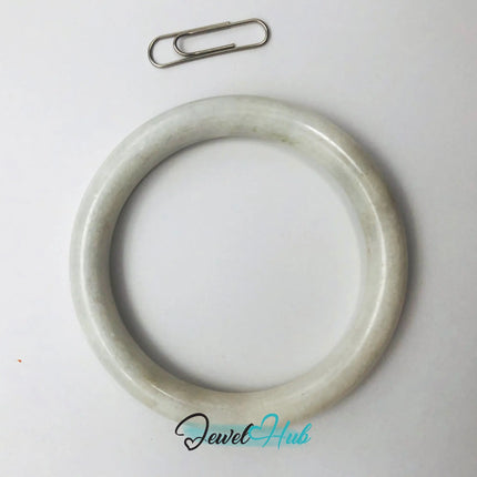 Natural White Nephrite Grade A Jade Bracelet Bangle (#FJJDB001) JH