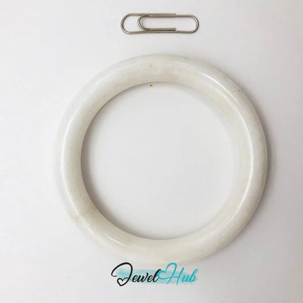 Natural White Nephrite Grade A Jade Bracelet Bangle (#FJJDB002) JH