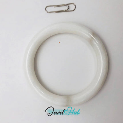 Natural White Nephrite Grade A Jade Bracelet Bangle (#FJJDB003) JH