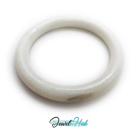 Natural White Nephrite Grade A Jade Bracelet Bangle (#FJJDB004) JH