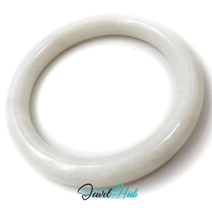 Natural White Nephrite Grade A Jade Bracelet Bangle (#FJJDB004) JH