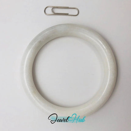 Natural White Nephrite Grade A Jade Bracelet Bangle (#FJJDB005) JH