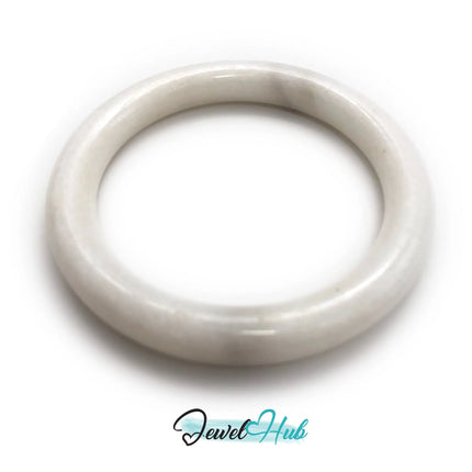 Natural White Nephrite Grade A Jade Bracelet Bangle (#FJJDB006) JH