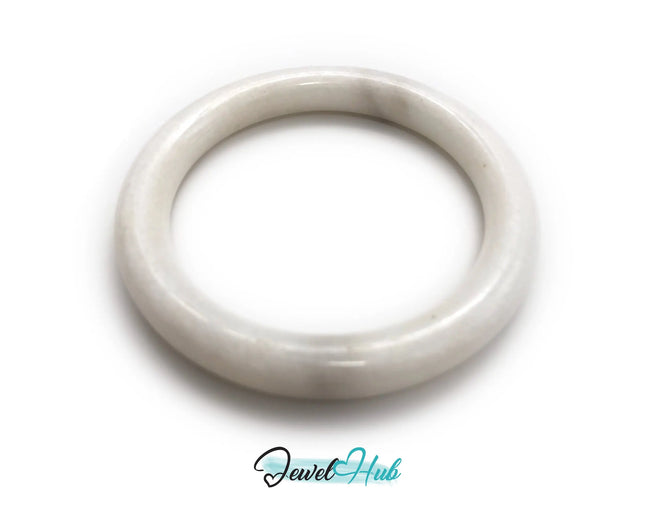 Natural White Nephrite Grade A Jade Bracelet Bangle (#FJJDB006) JH