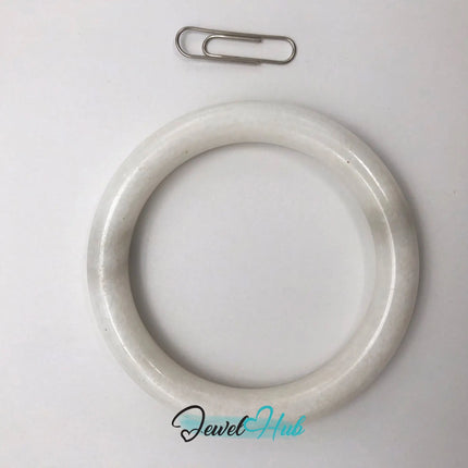 Natural White Nephrite Grade A Jade Bracelet Bangle (#FJJDB006) JH