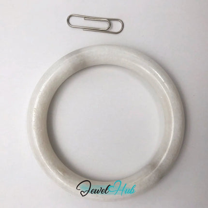 Natural White Nephrite Grade A Jade Bracelet Bangle (#FJJDB006) JH