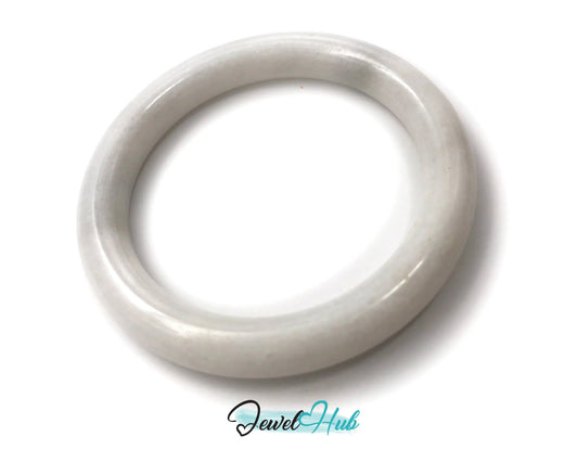 Natural White Nephrite Grade A Jade Bracelet Bangle (#FJJDB007) JH