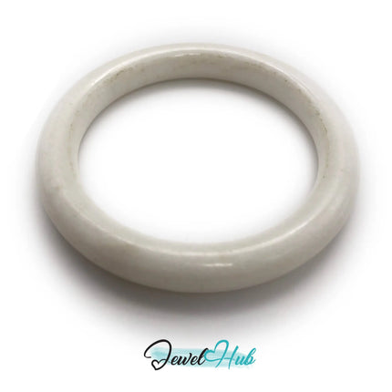 Natural White Nephrite Grade A Jade Bracelet Bangle (#FJJDB009) JH