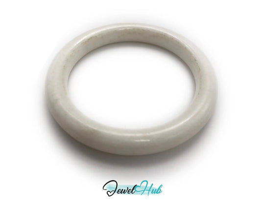 Natural White Nephrite Grade A Jade Bracelet Bangle (#FJJDB009) JH