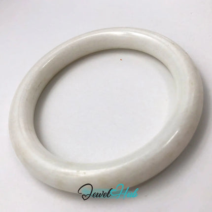 Natural White Nephrite Grade A Jade Bracelet Bangle (#FJJDB009) JH