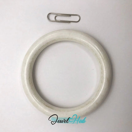 Natural White Nephrite Grade A Jade Bracelet Bangle (#FJJDB009) JH