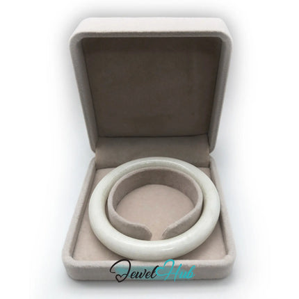 Natural White Nephrite Grade A Jade Bracelet Bangle (#FJJDB009) JH