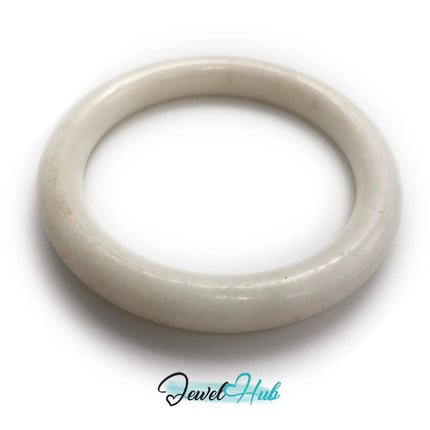 Natural White Nephrite Grade A Jade Bracelet Bangle (#FJJDB010) JH