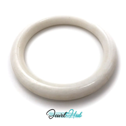 Natural White Nephrite Grade A Jade Bracelet Bangle (#FJJDB010) JH