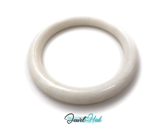 Natural White Nephrite Grade A Jade Bracelet Bangle (#FJJDB010) JH