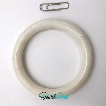 Natural White Nephrite Grade A Jade Bracelet Bangle (#FJJDB010) JH