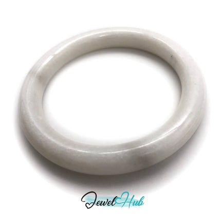 Natural White Nephrite Grade A Jade Bracelet Bangle (#FJJDB011) JH