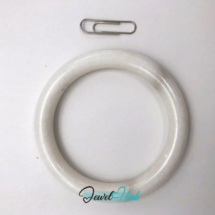 Natural White Nephrite Grade A Jade Bracelet Bangle (#FJJDB011) JH