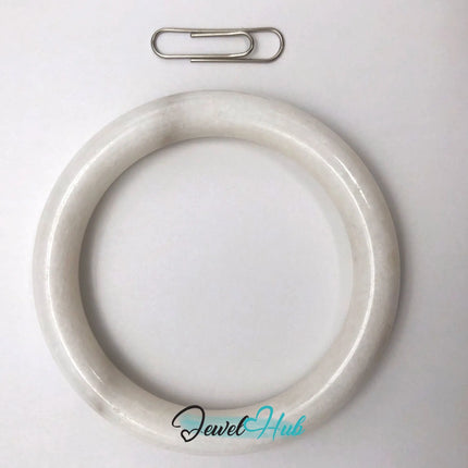 Natural White Nephrite Grade A Jade Bracelet Bangle (#FJJDB011) JH