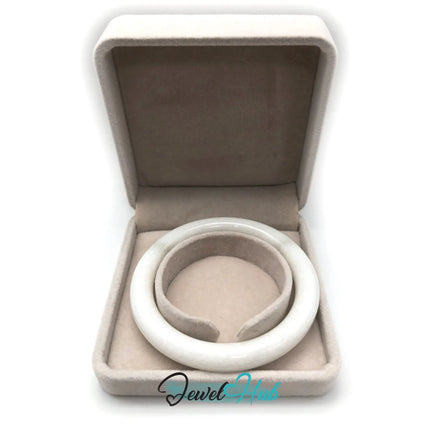 Natural White Nephrite Grade A Jade Bracelet Bangle (#FJJDB011) JH