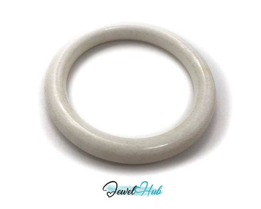 Natural White Nephrite Grade A Jade Bracelet Bangle (#FJJDB012)