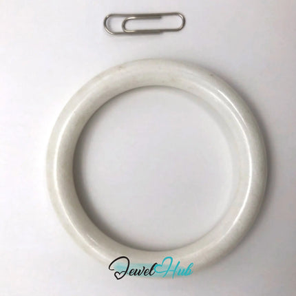 Natural White Nephrite Grade A Jade Bracelet Bangle (#FJJDB012) JH